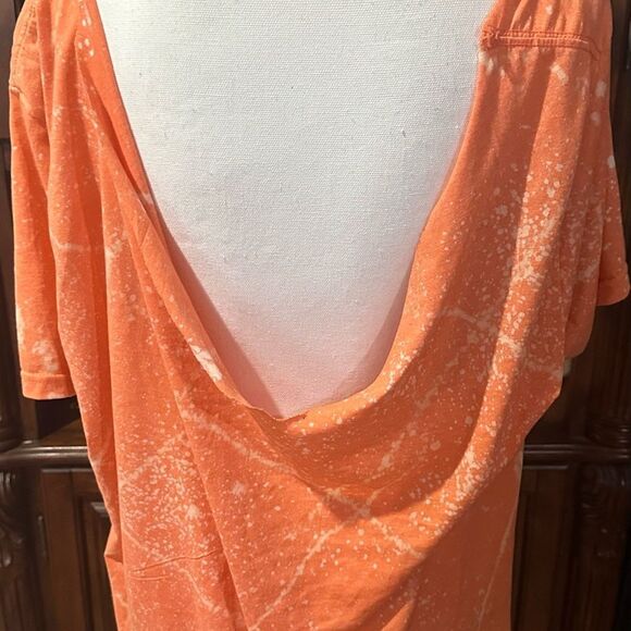 🟧 3 for $25 Orange Graphic Women's Off The Shoulder Top - Picture 6 of 6